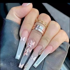 Clear Butterfly press on Nails